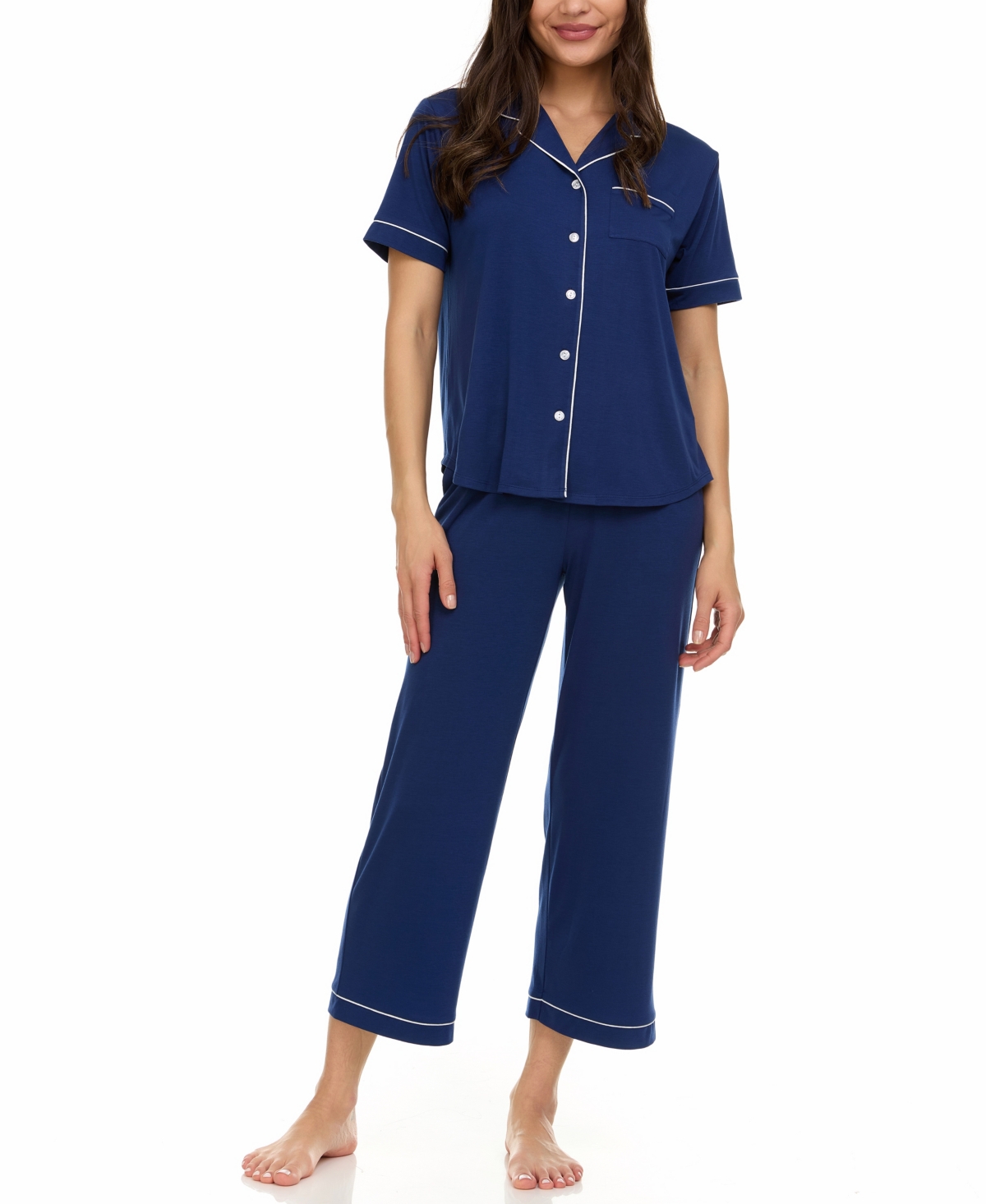 Flora by Flora Nikrooz Women's Annie Notch Top and Capri Pajama Set