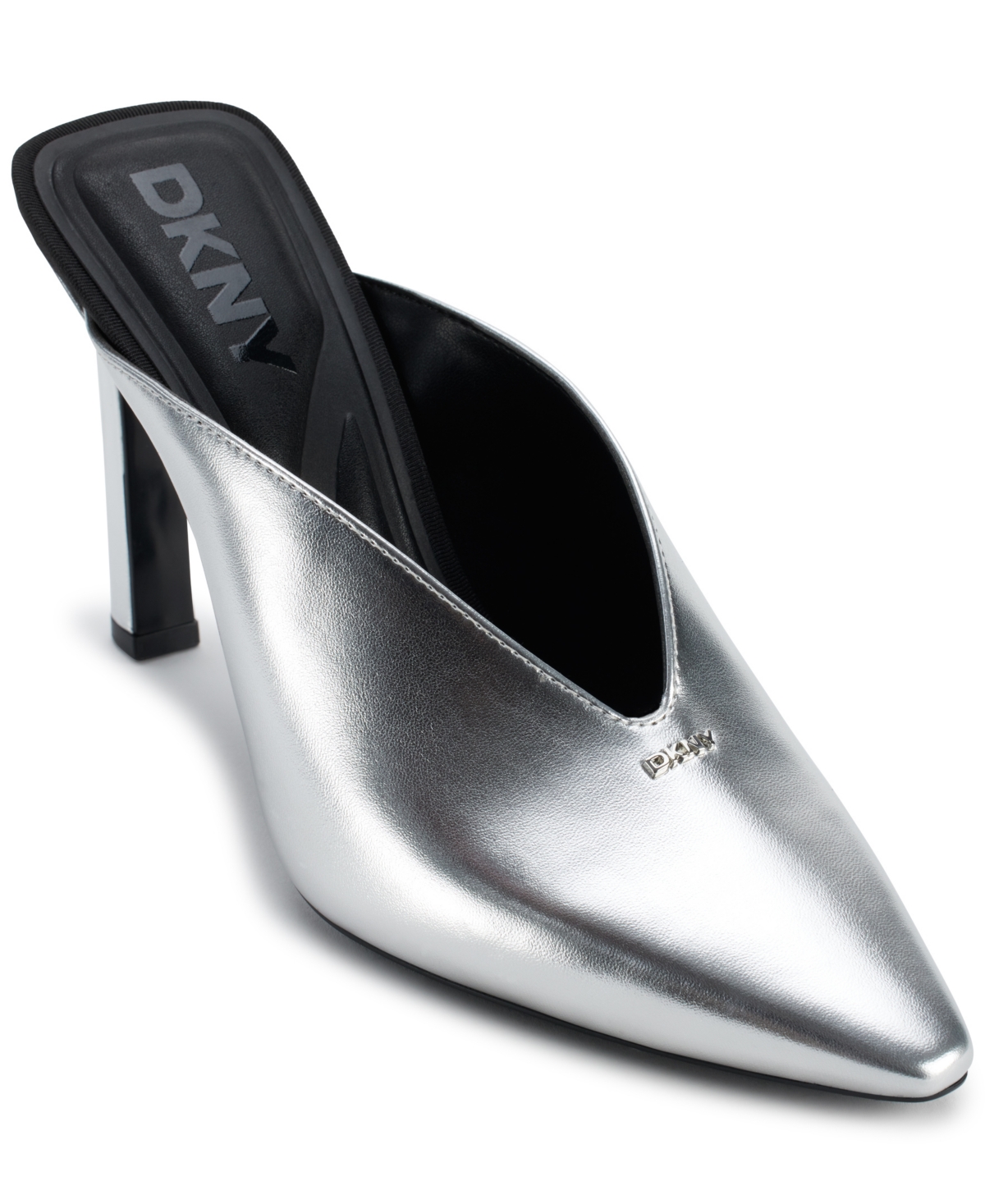 Shop Dkny Women's Cadena Slip On Mule Pumps In Silver