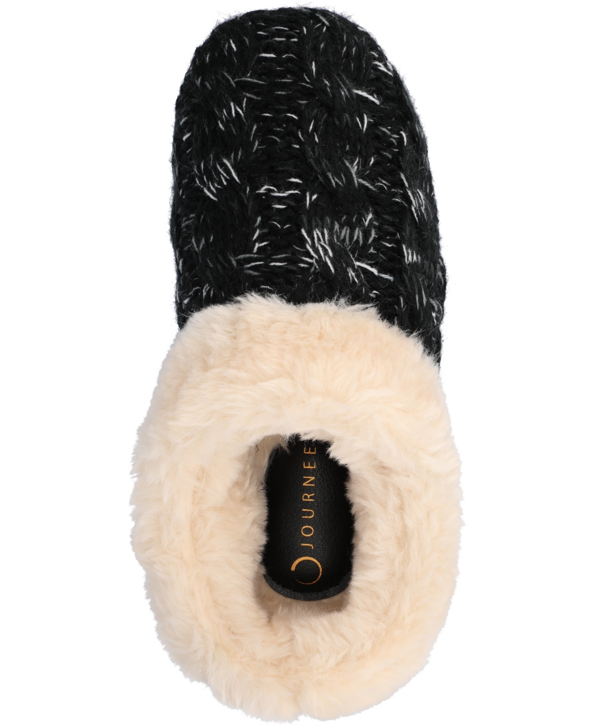 Journee Collection Adiah Faux Fur Trim Slipper In Black