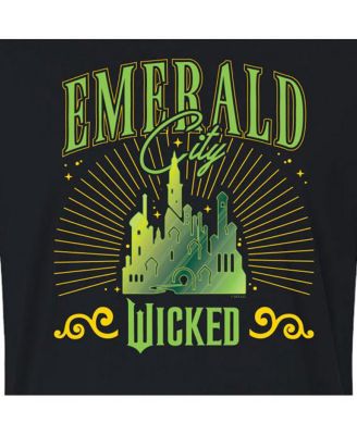 Juniors Trendy Wicked Emerald City Graphic Cropped T-Shirt