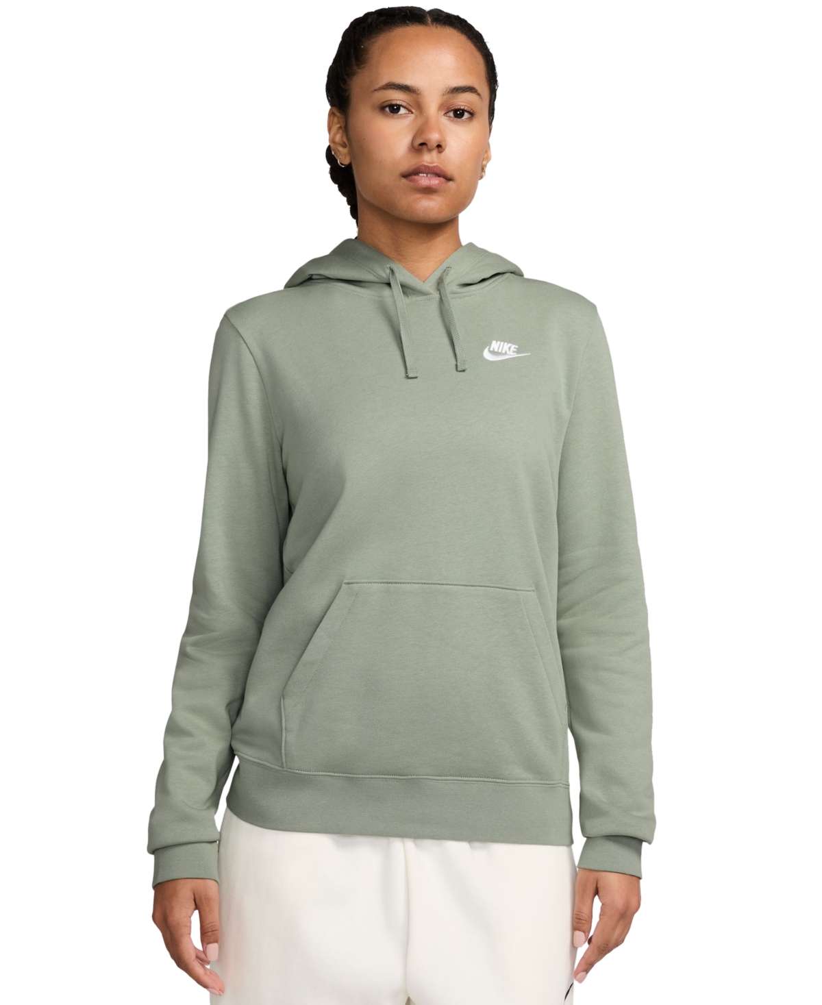 Nike Women's  Sportswear Club Fleece Pullover Hoodie In Jdhrzn,whi