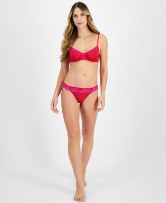 Women's Flocked Dot Mesh Bra, Created for Macy's