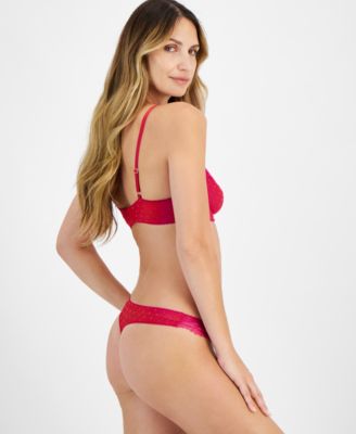 Women's Flocked Dot Mesh Bra, Created for Macy's