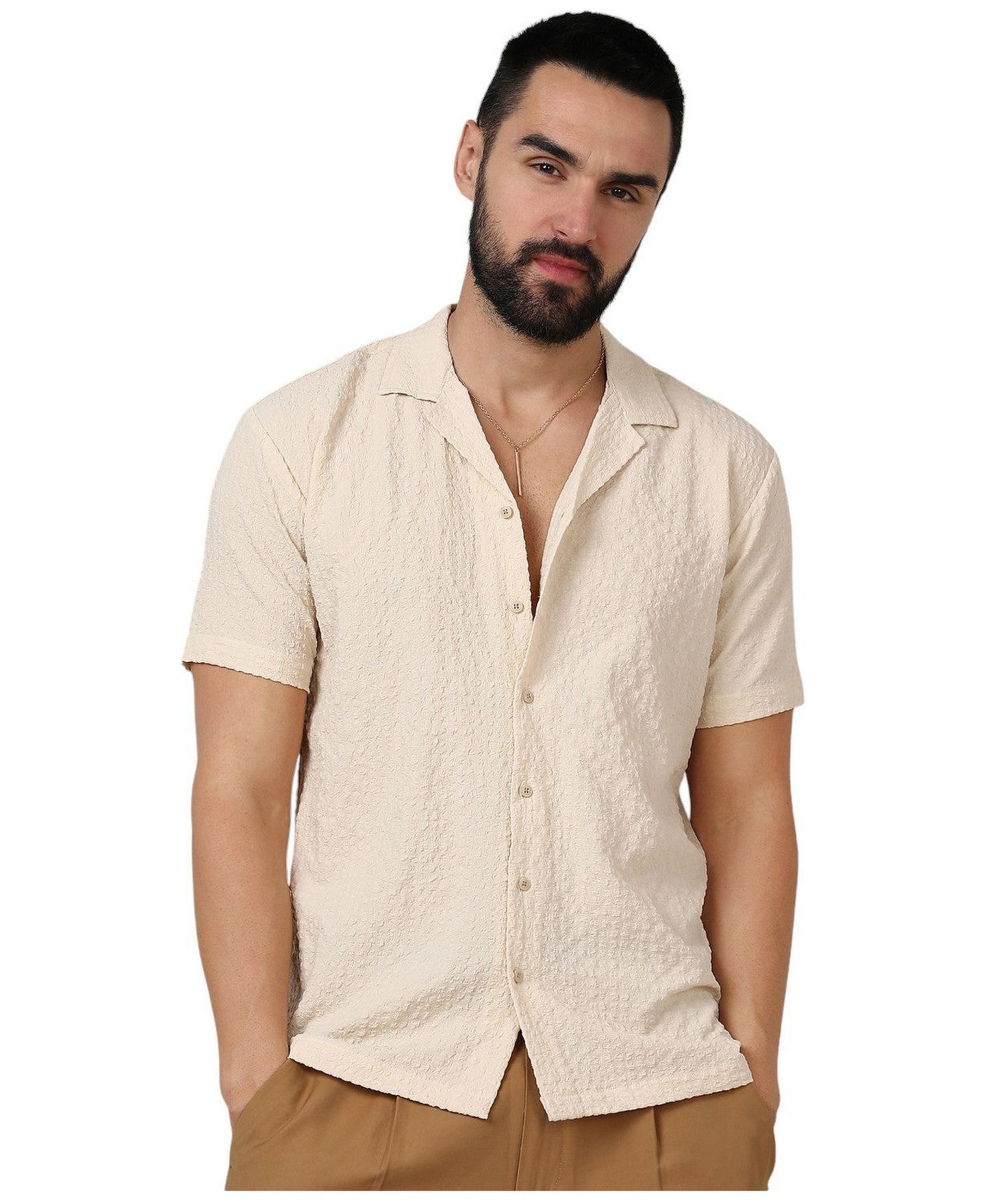 Мужская рубашка Cahoot Campus Sutra Pale Yellow Micro Creased, цвет: Жёлтый — фото 1