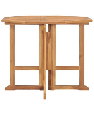 Folding Patio Dining Table 35.4"x35.4"x29.5" Solid Teak Wood