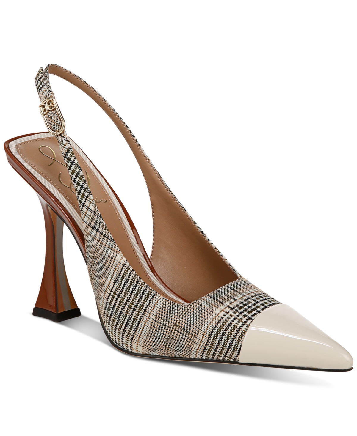 Sam Edelman Odette Slingback Pointed Toe Pump In Oat Multi,alpine