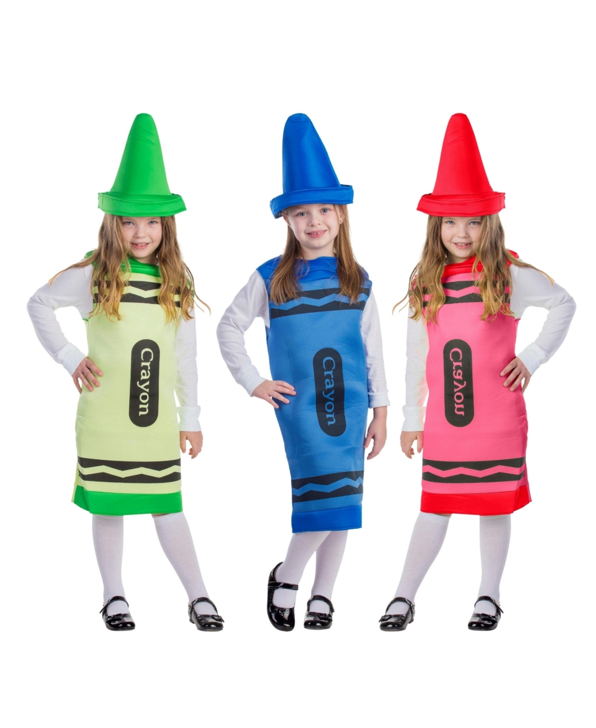 Dress Up America Crayon Tunic & Hat Costume Set - Kids Girls & Boys