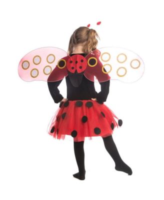 Dress Up America Kids Ladybug Dress, Wings & Headband Costume Set