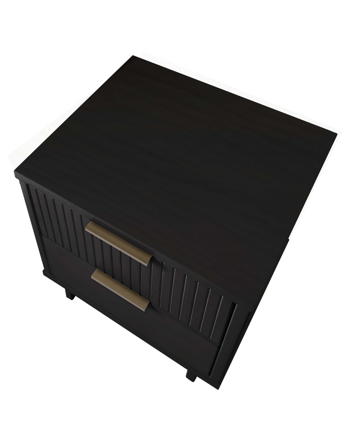 Manhattan Comfort 2-piece Granville Solid Pine Wood 2-drawer Nightstand Set In Black