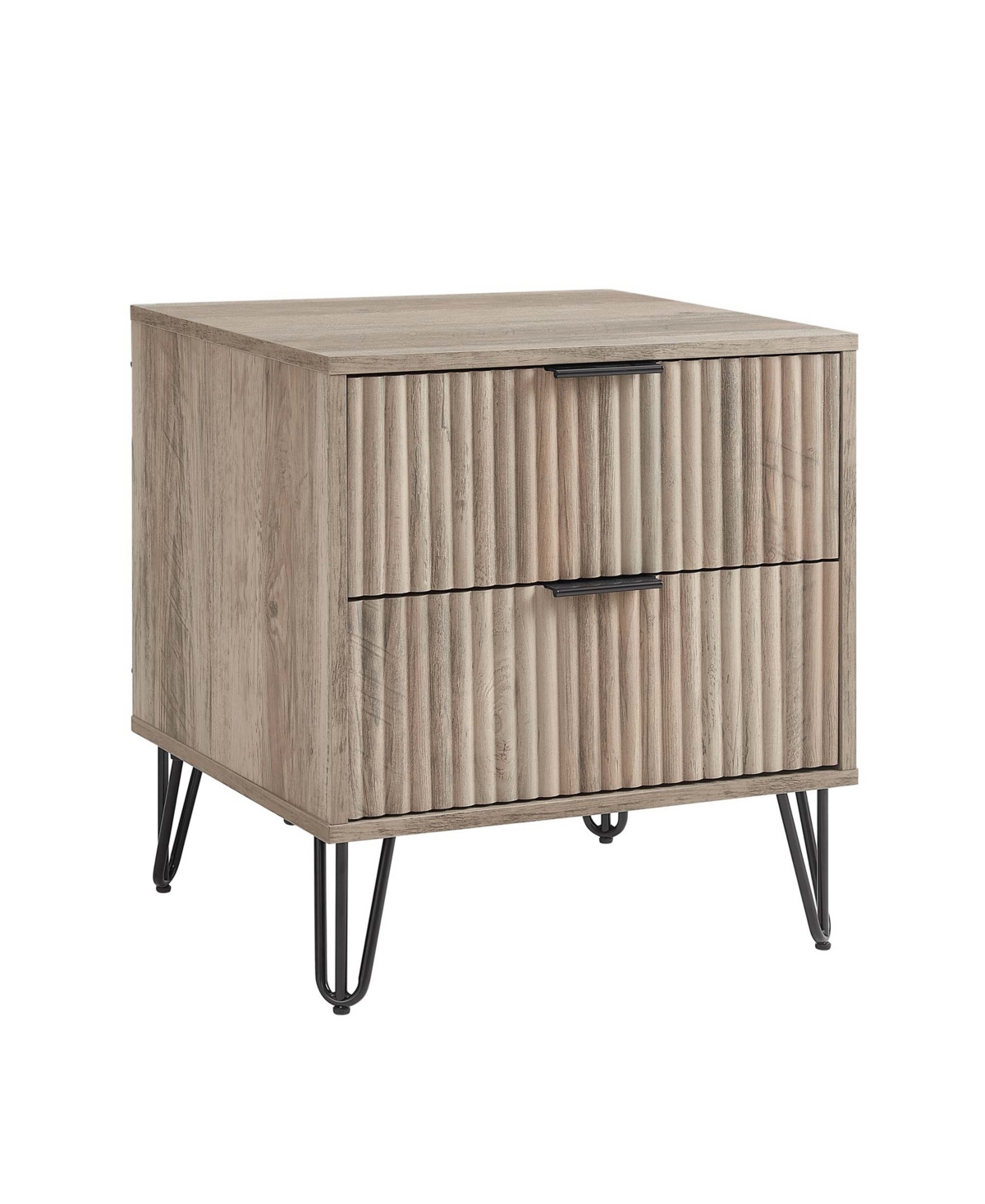 Manhattan Comfort 1-piece Dumbo Medium-density Fiberboard 2-drawer Modern Nightstand In Rustic Grey