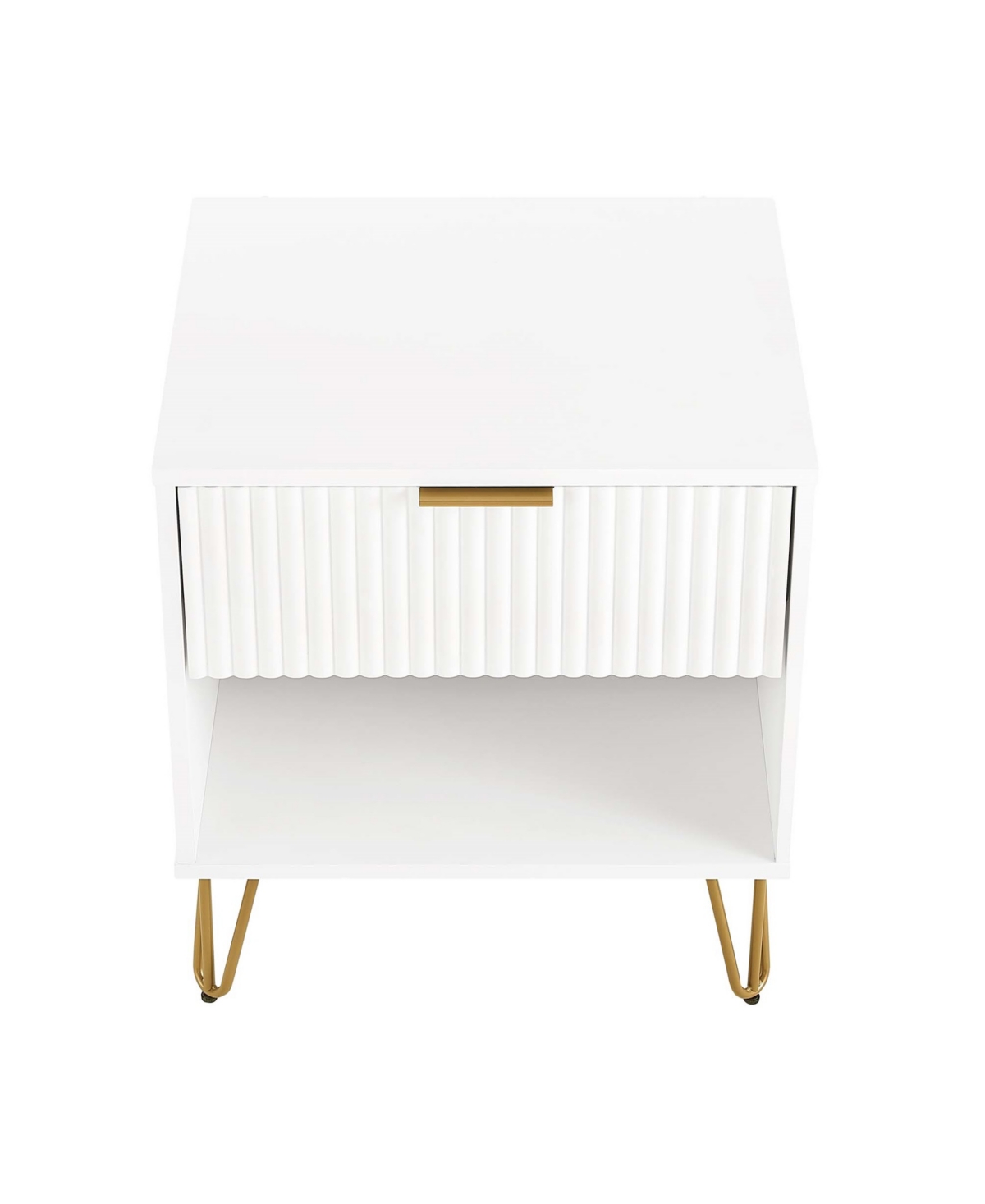 Shop Manhattan Comfort 1- Piece Dumbo Medium-density Fiberboard 1-drawer Modern Nightstand In White
