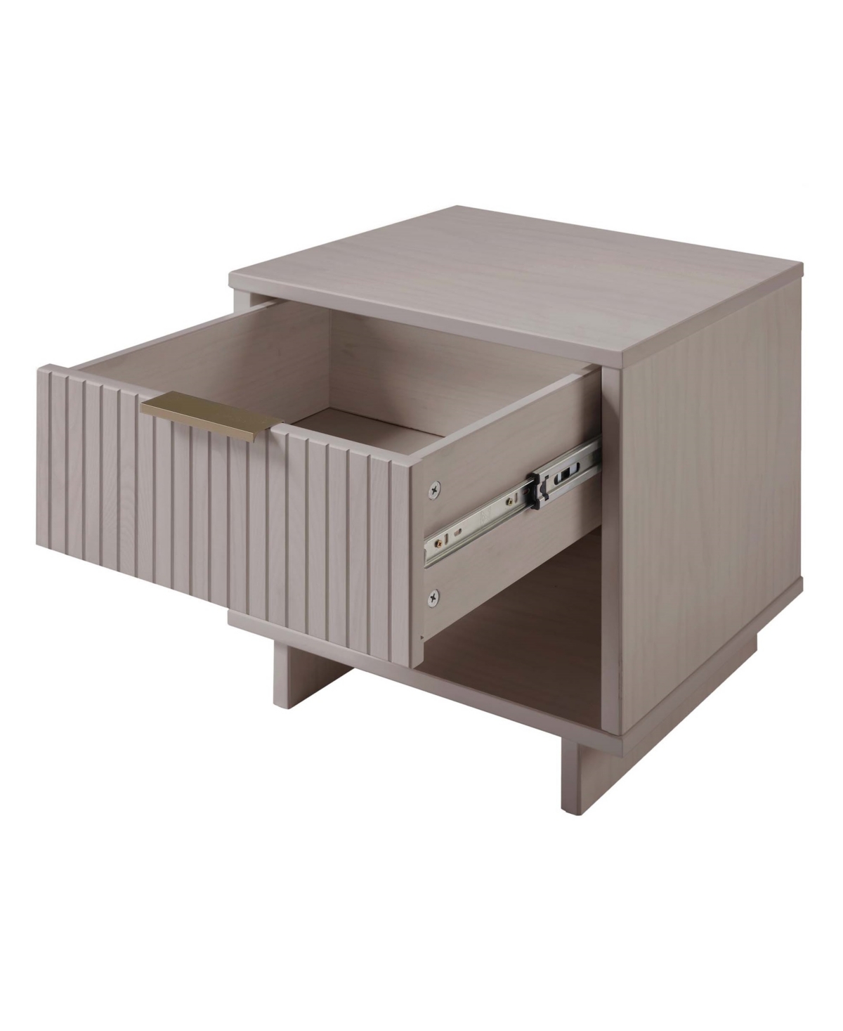 Manhattan Comfort 2-Piece Granville Solid Pine Wood 1-Drawer Nightstand Set