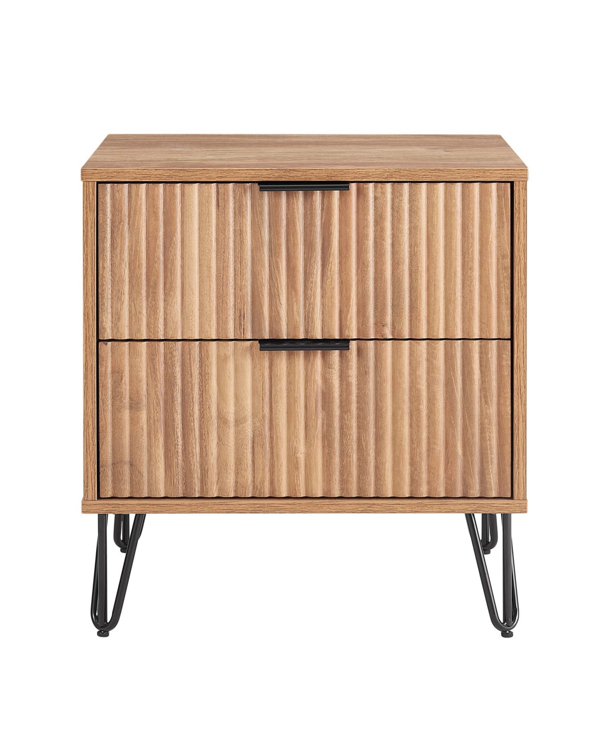 Manhattan Comfort 1-piece Dumbo Medium-density Fiberboard 2-drawer Modern Nightstand In Golden Brown