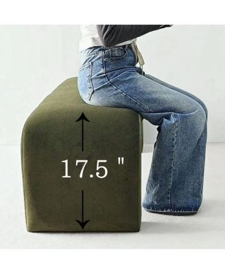 60" Waterfall Upholstered Bench with Solid Wood Frame and Boucle Fabric for Bedroom or Entryway