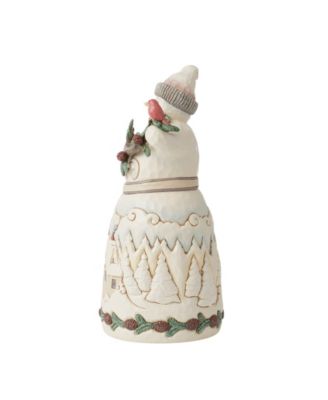 Woodland Snowman with Pine Figurine