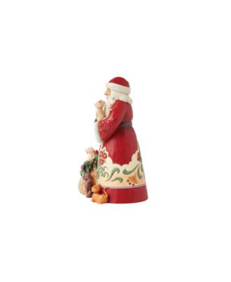 Santa with Pets Cat Figurine