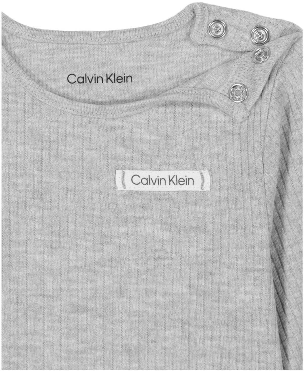 CALVIN KLEIN BABY BOY LONG SLEEVE DROP NEEDLE BODYSUITS, 3-PIECE SET 