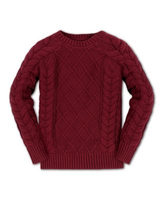 Baby Boys Organic Long Sleeve Raglan Fisherman Cable Sweater