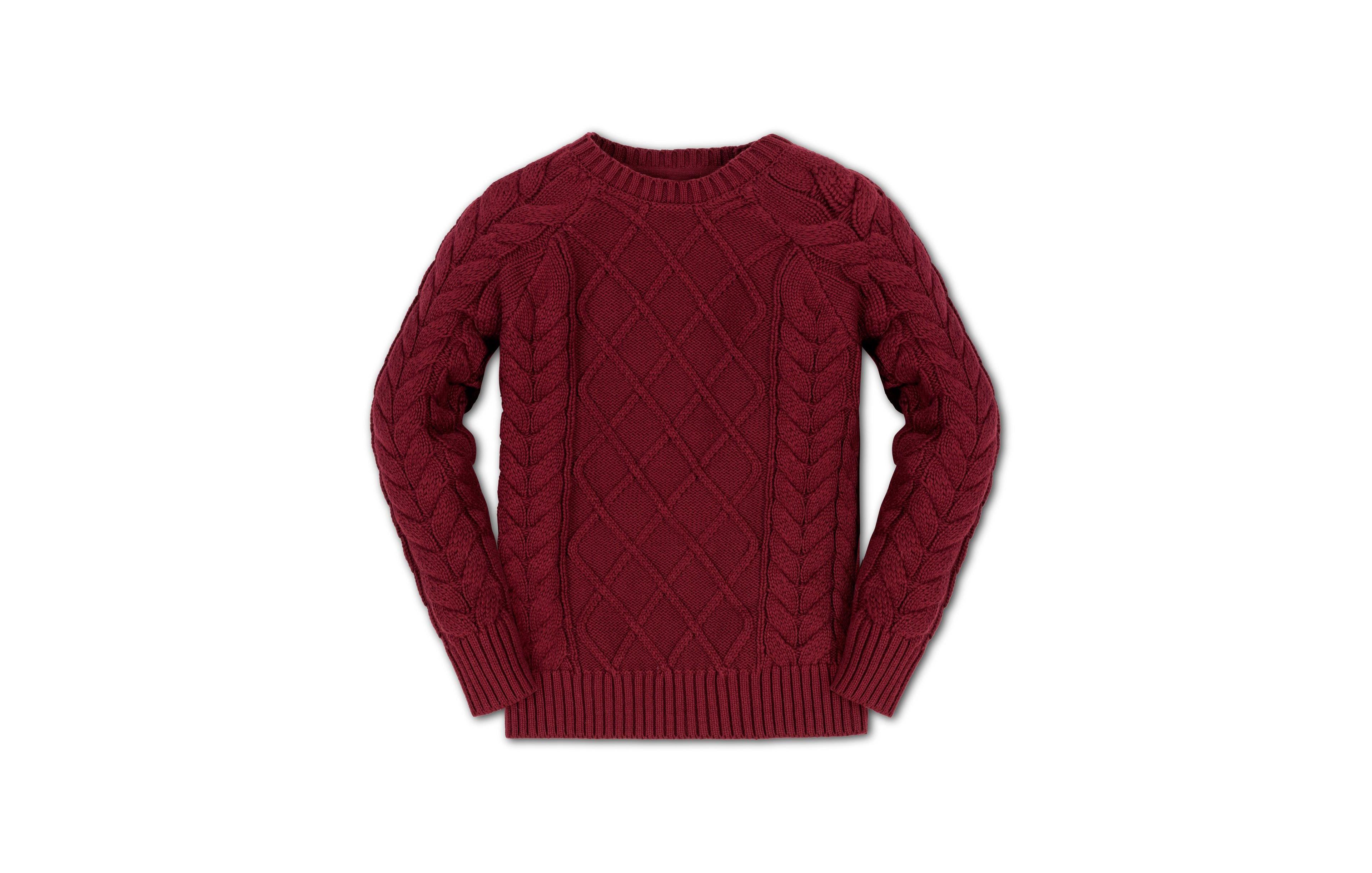 Hope & Henry Baby Boys Organic Long Sleeve Raglan Fisherman Cable Sweater