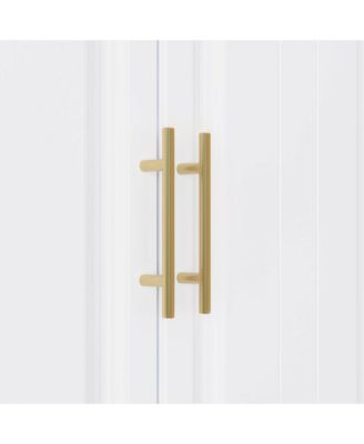 1Pc MDF L-Shaped 4-Door Storage Corner Wardrobe Cabinet