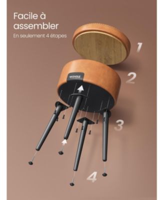 Mid-Century Modern Style Storage Ottoman Vanity Stool