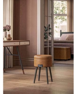 Mid-Century Modern Style Storage Ottoman Vanity Stool