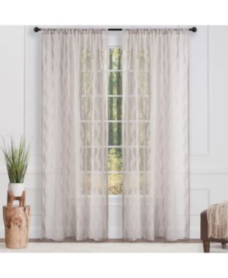 Premium Quatrefoil Voile Sheer Curtains - 2-Panel Light Filtering Curtains for Living Room, Bedroom, Kitchen - 52" x 84" - Sage