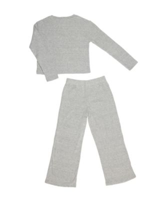 Toddler Girls Embellished Daisy Ribbed Top and Wide Leg Pants 2 Piece Lounge Set and Headband