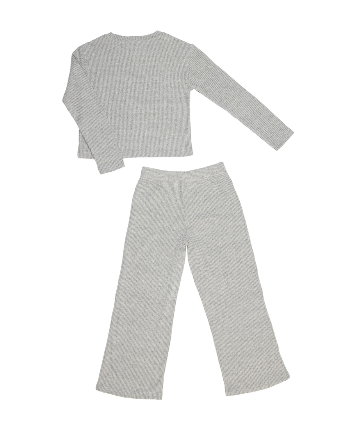 Paris Hilton Toddler Girls Embellished Daisy Ribbed Top and Wide Leg Pants 2 Piece Lounge Set and Headband