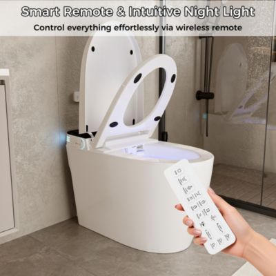 Smart Toilet With 110V High-Pulse Configuration Rapid Heating Antibacterial Seat Wireless Remote Control IPX4 Water Resistance