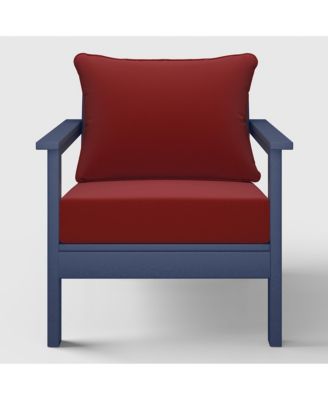 HDPE Frame Deep Seat Cushions Modern Outdoor Patio Club Chair