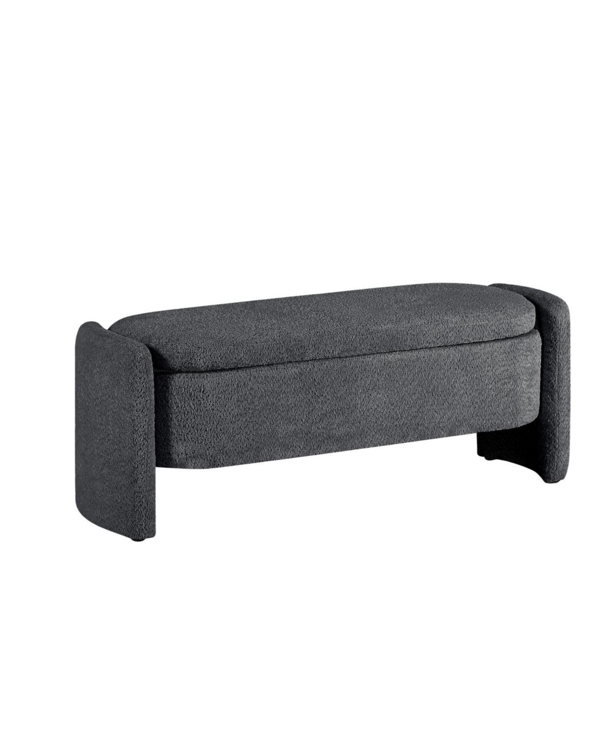 The Pop Home Oval Teddy Fabric Storage Ottoman,Storage Benches with Space-The Pop Home