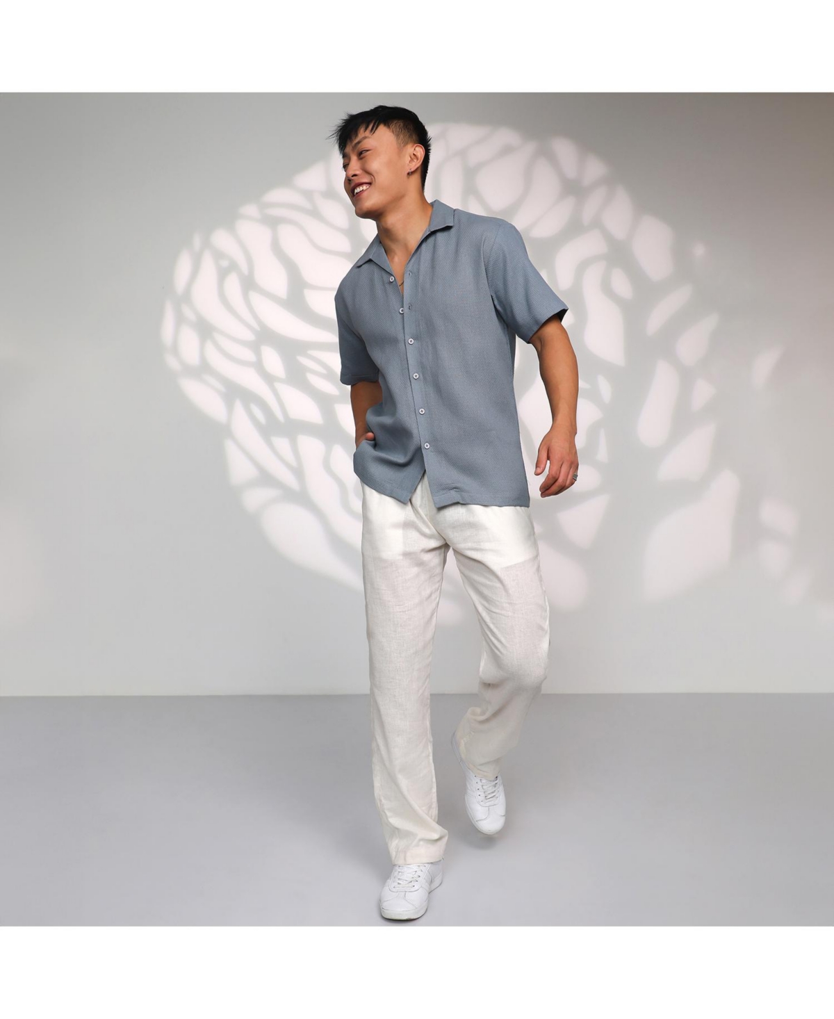 Campus Sutra Men's CloudSolid Resort Shirt - Grey