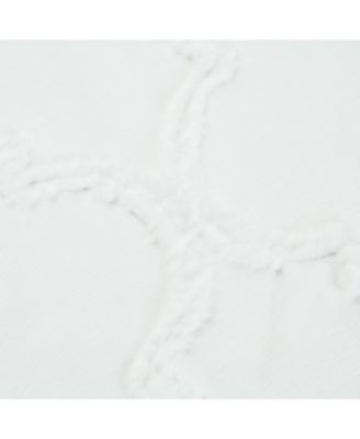 Premium 2-Panel Moroccan Embroidered Design Textured Sheer Curtain Panels - for Windows Living Room Bedroom Kitchen Office - Translucent Window Drapes for Home - 52 x 63 Inches Long - White