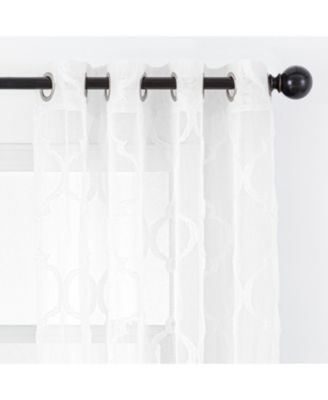 Premium 2-Panel Faux Linen Shimmer Textured Sheer Curtain Panels - for Windows Living Room Bedroom Office - Translucent Window Drapes for Home- 52 x 63 Inches Long - Taupe