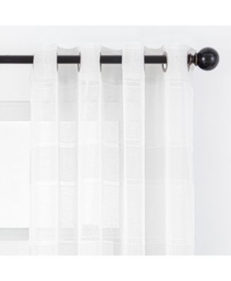 Premium 2-Panel Faux Linen Shimmer Textured Sheer Curtain Panels - for Windows Living Room Bedroom Office - Translucent Window Drapes for Home- 52 x 63 Inches Long - Taupe