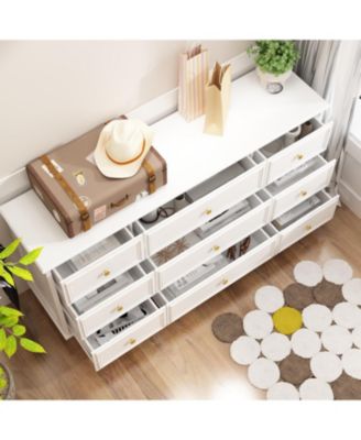 Modern 9-Drawer Wooden Chest of Drawers