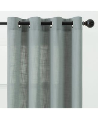 Premium 2-Panel Soft Textured Semi Sheer Grommet Curtains for Window Living Room Bedroom Kitchen Office - Light Filtering Privacy Window Treatment Drapes - 52 x 63 Inches - Java