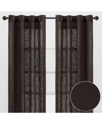 2 Panel Soft Textured Semi Sheer Light Filtering Grommet Curtains