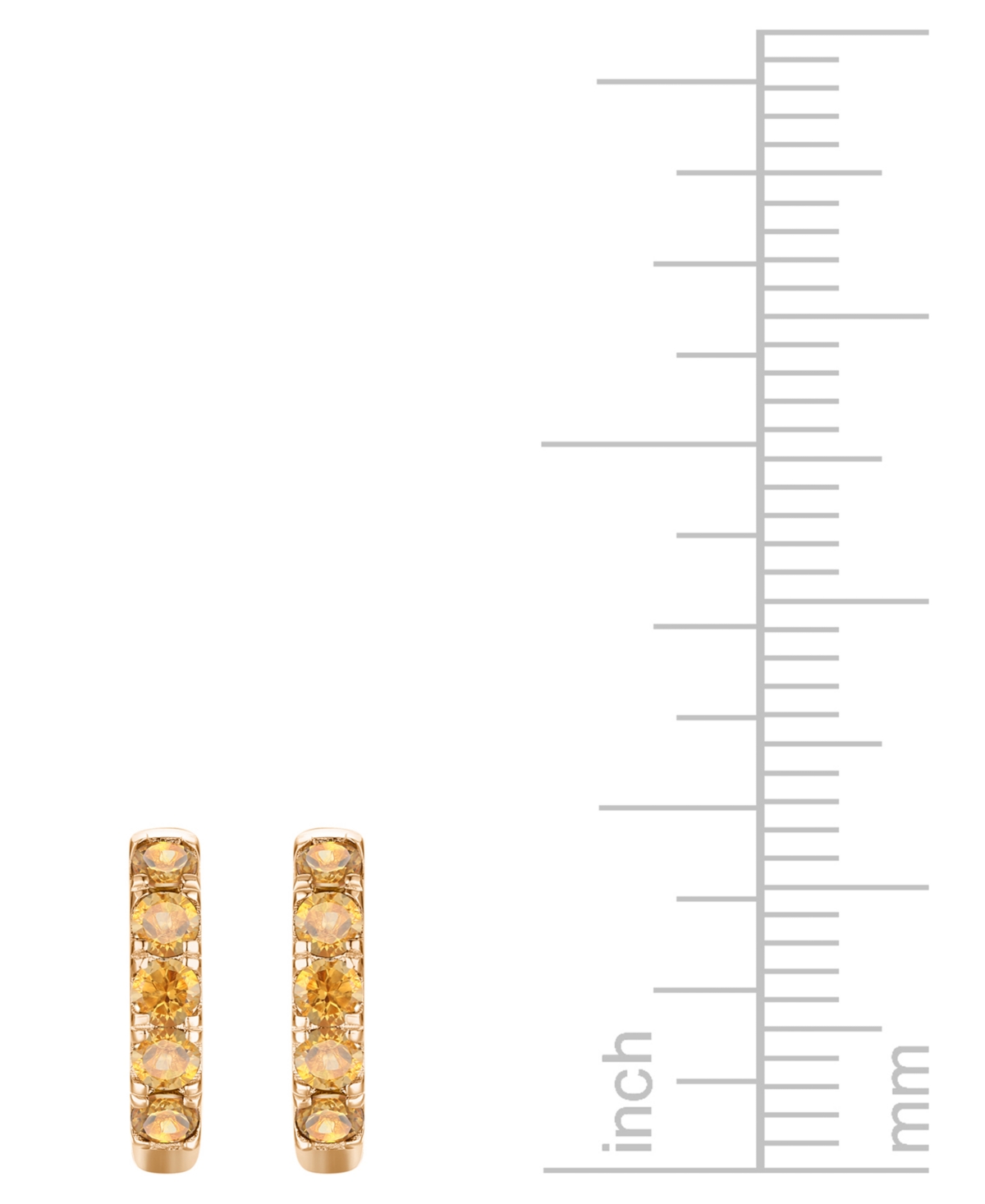 Macy's Lab Grown Ruby Five Stone Small Hoop Earrings (5/8 Ct. T.w.) In 10k Gold, 0.5" (also Available In Ci In Citrine