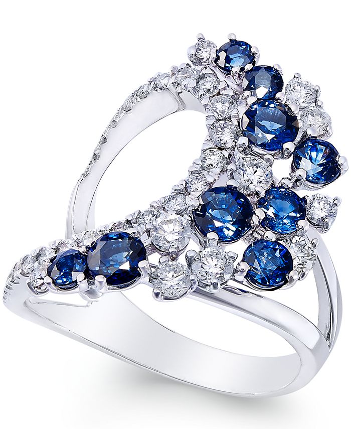 Macy's sapphire and diamond sales ring