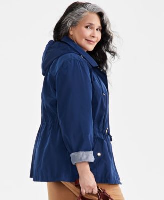 Women's Petite Hooded Anorak, Created for Macy's