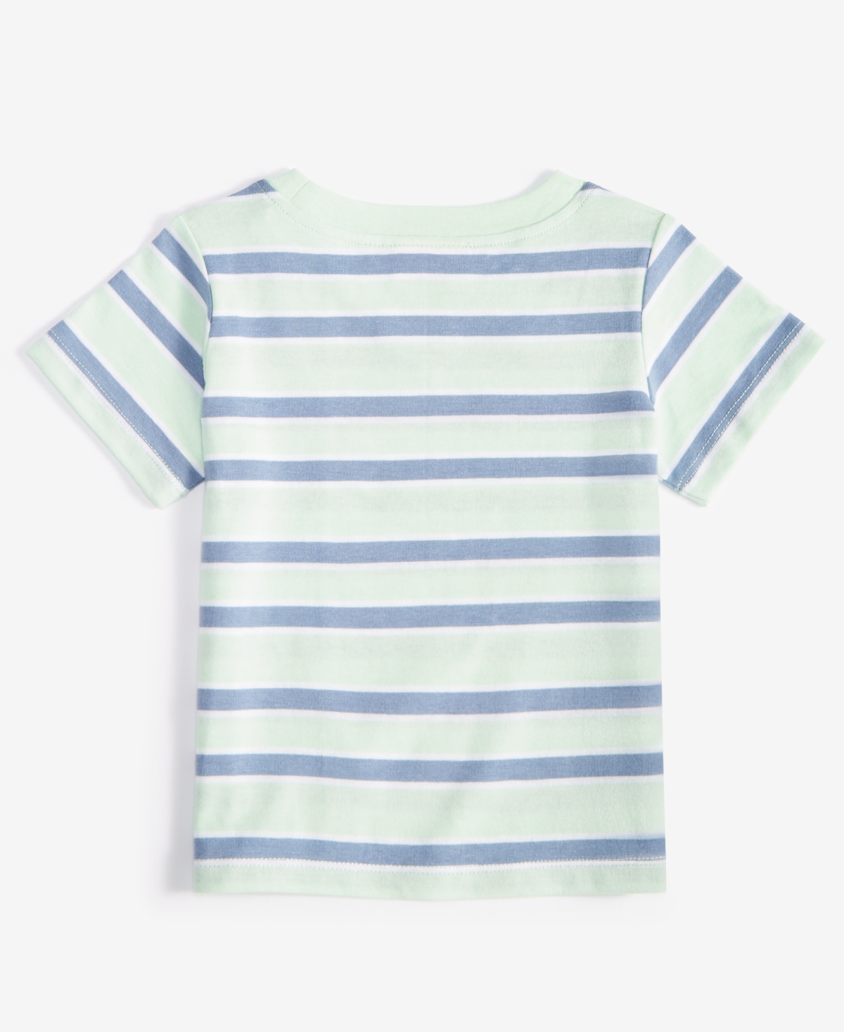 First Impressions Baby Boys Short-sleeve Striped T-shirt, Created For Macy's In Mint Pista