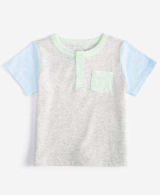 First Impressions - Baby Boys Short-Sleeve Colorblocked Henley T-Shirt