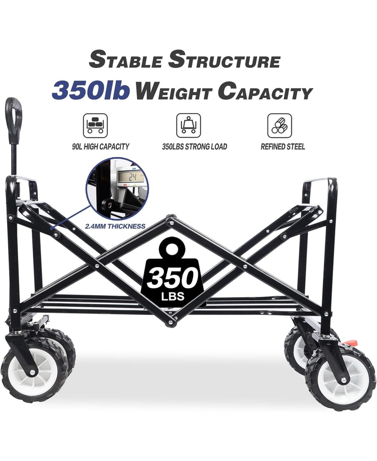 Slickblue Collapsible Heavy Duty Beach Wagon Cart for Easy Transport