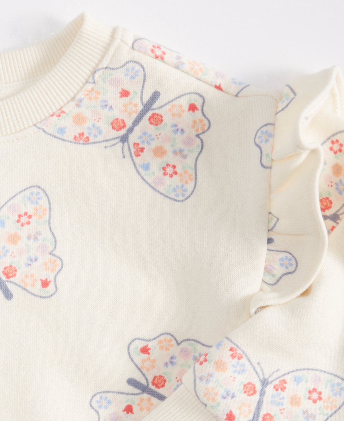 First Impressions Baby Girls Butterfly-Print Fleece Top & Pants, 2 Piece Set, Created for Macy's