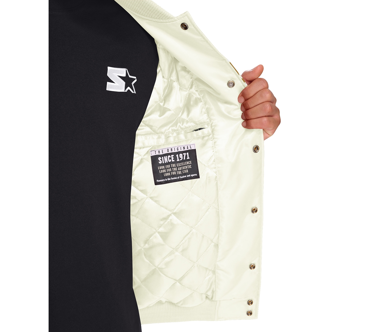 Starter Men's Classic-Fit Satin Varsity Bomber Jacket
