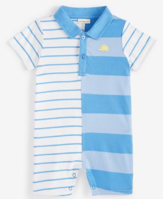 First Impressions - Baby Rugby Striped Polo Sunsuit