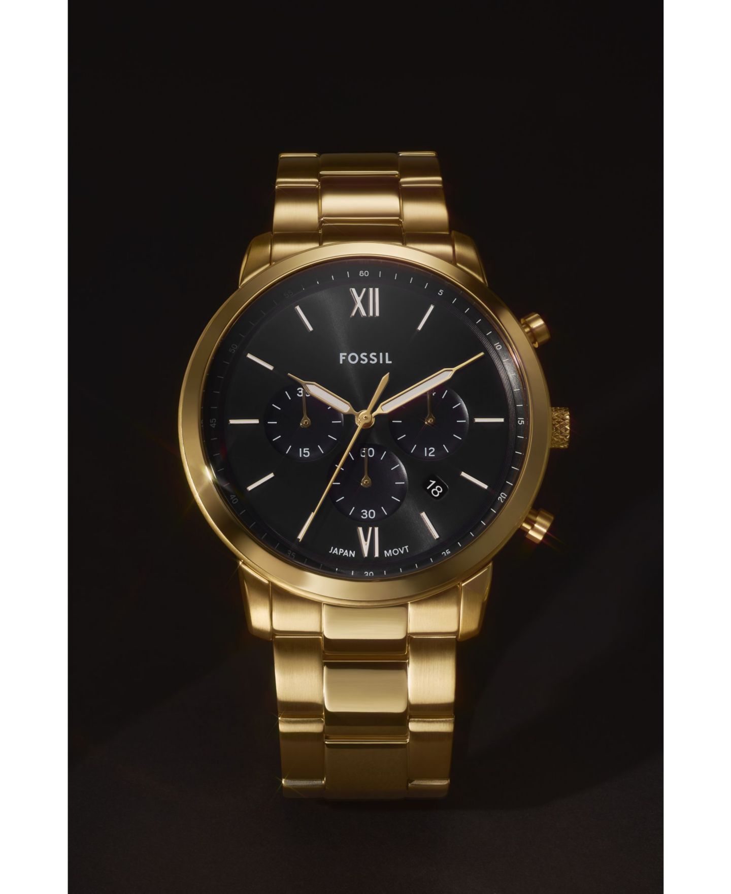 Мужские часы Fossil Neutra Chronograph Gold-Tone Stainless Steel Watch, 44mm — фото 4
