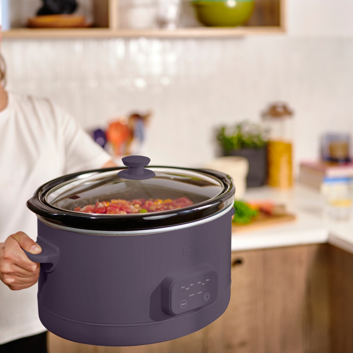 Bella 6-qt. Programmable Slow Cooker In Plum